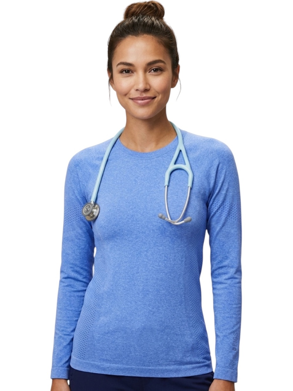 FIGS Salta Seamless Long Sleeve Underscrub Women's XL- Blue  W22KW1010 Nurse
V